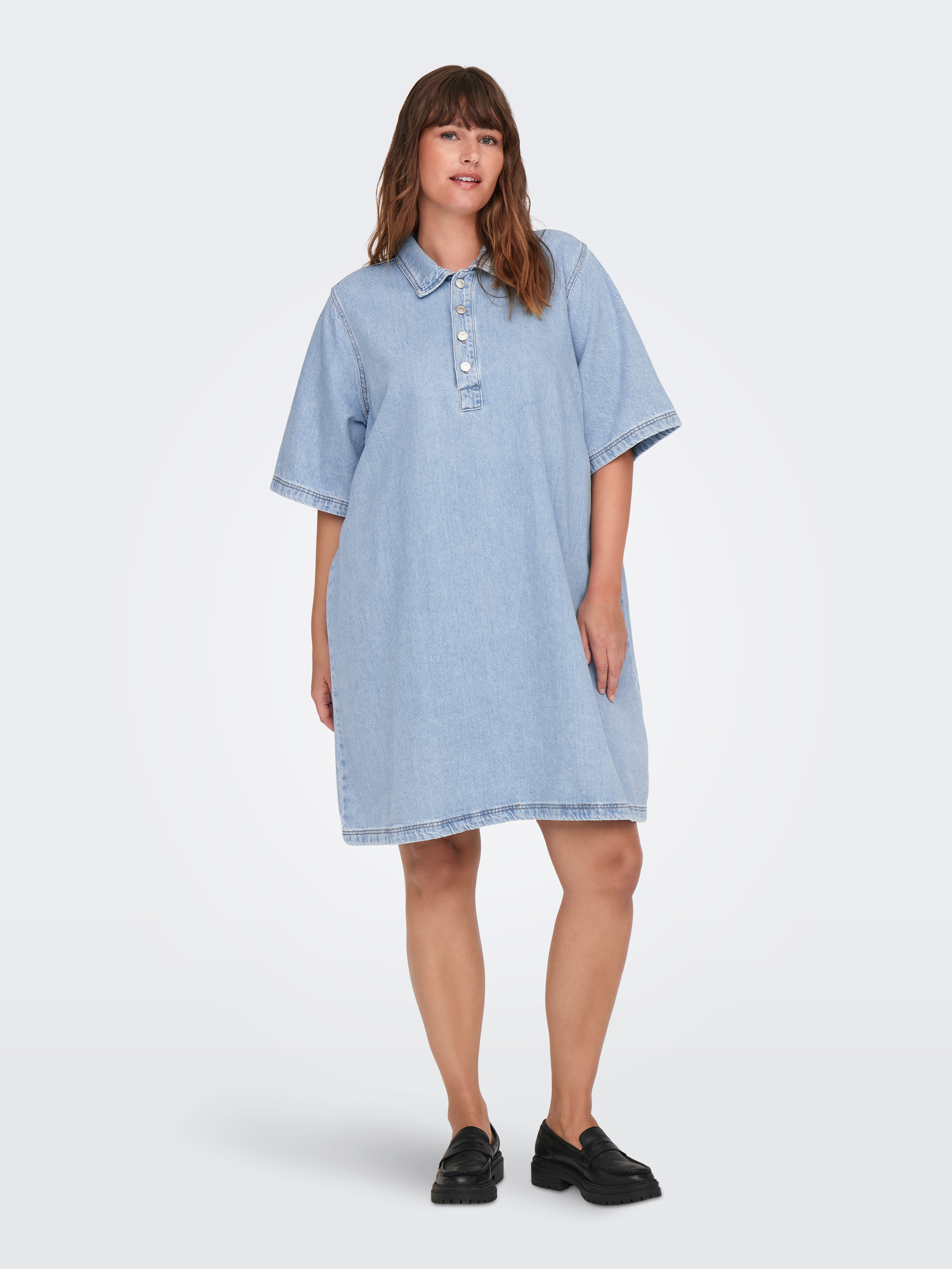 CARGRY Kurzes Kleid Light Blue Denim