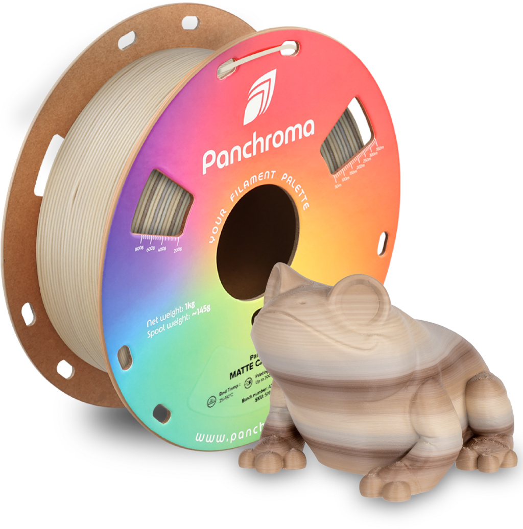 Polymaker  Panchroma™ PLA Gradient Matte Cappuccino, 1,75 mm / 1000 g    Fließende Farben, makellose Eleganz in Matte Cappuccino