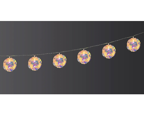 LED-lichtsnoer, bollen, Lafiora, 1,35 m + 0,3 m aansluitdraad, warmwitte lichtkleur