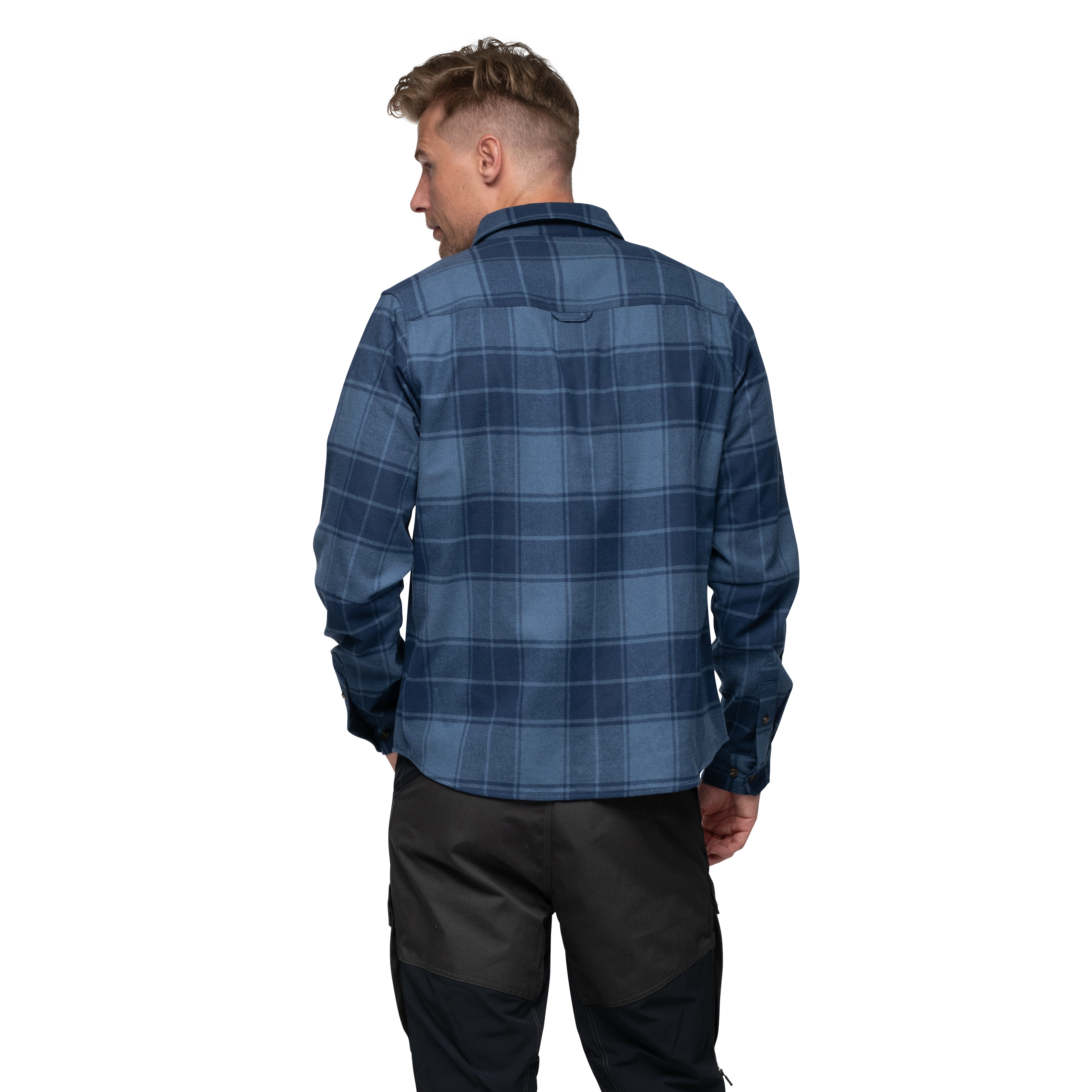Nordmarka Flannel Shirt Men Granite Blue / Navy Blue Check