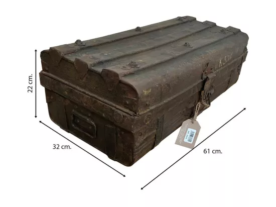 Valise en métal marron 61x32x22h