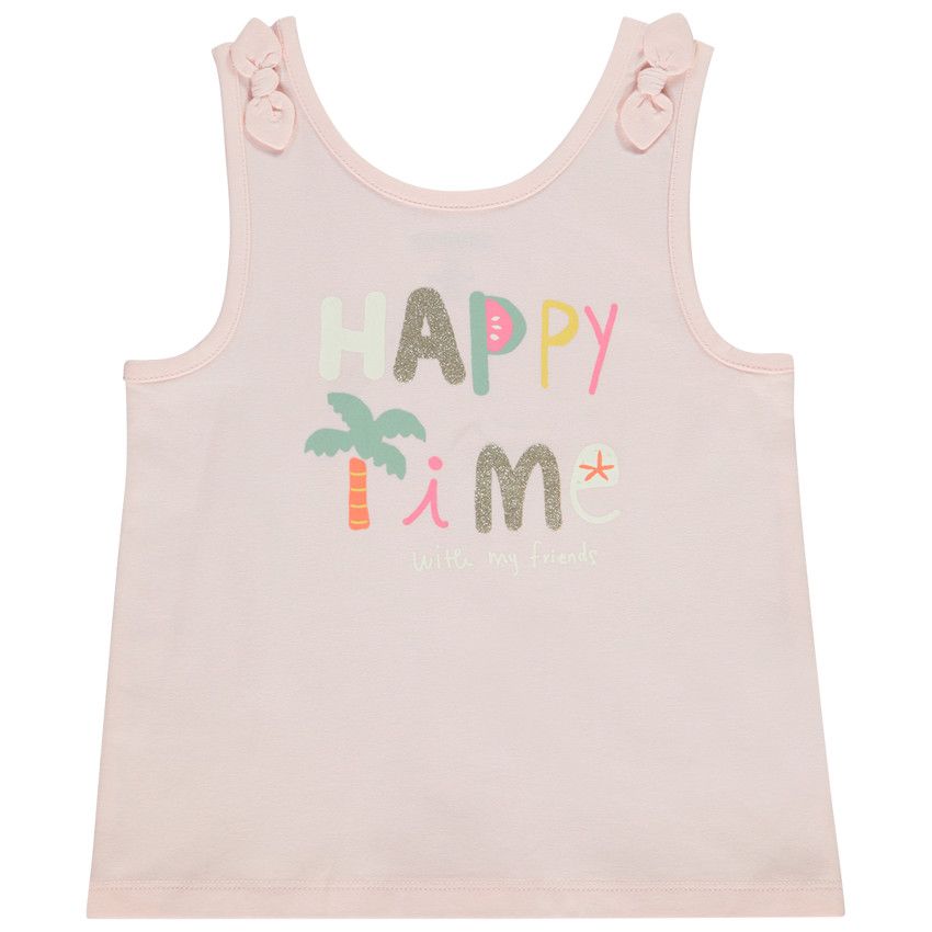 Débardeur à nœuds print fantaisie pour bébé fille - Rose