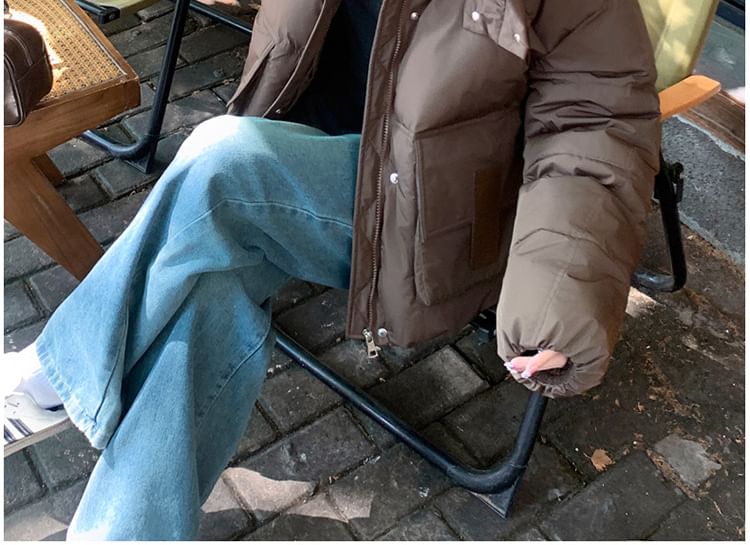 Sienne - Pufferjack met opstaande kraag, capuchon en rits