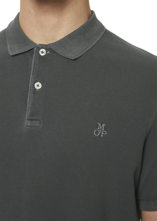 Marc O’Polo Polo, short sleeve, button placket, Pirate black