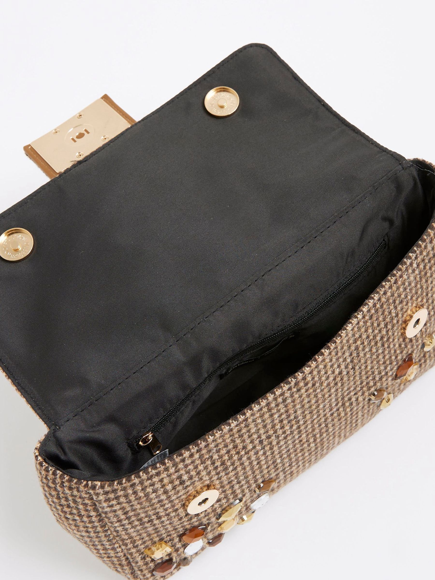 River Island Dogtooth Embellished Shoulder Bag