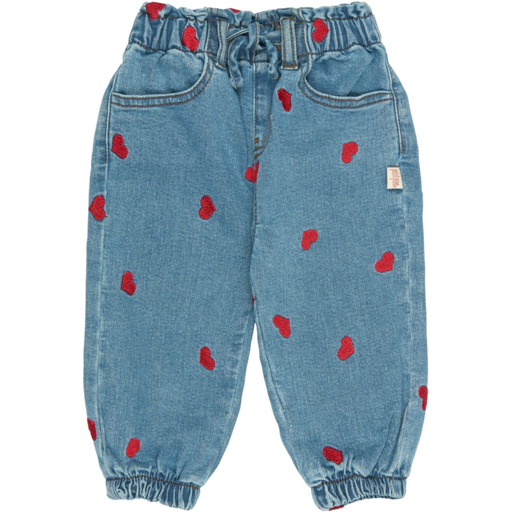 Køb Petit Piao Light Blue Denim EMB PPEva Denim Bukser
