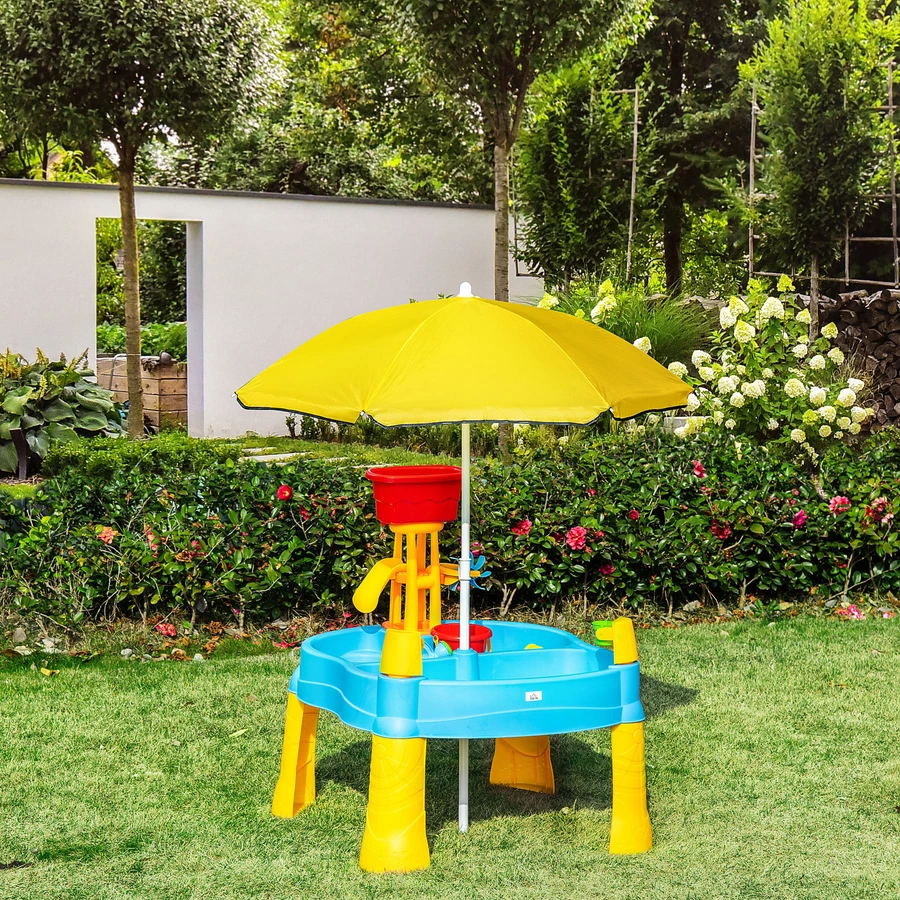 HOMCOM Sandspielzeug mit Sonnenschirm bunt
