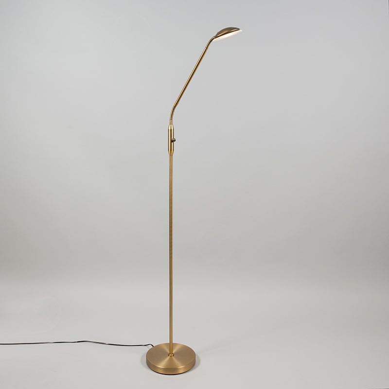 QAZQA - Moderne vloerlamp | Staande lamp | Vloerlamp | Lamp | Lichtbrons incl. LED - EVA Dimmer | Dimbaar | Woonkamer | Slaapkamer - Staal Langwerpig - | (niet vervangbaar) LED