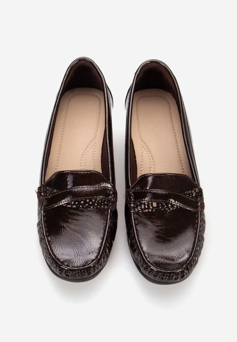 Mocassins femme à plateforme bruns Saina
