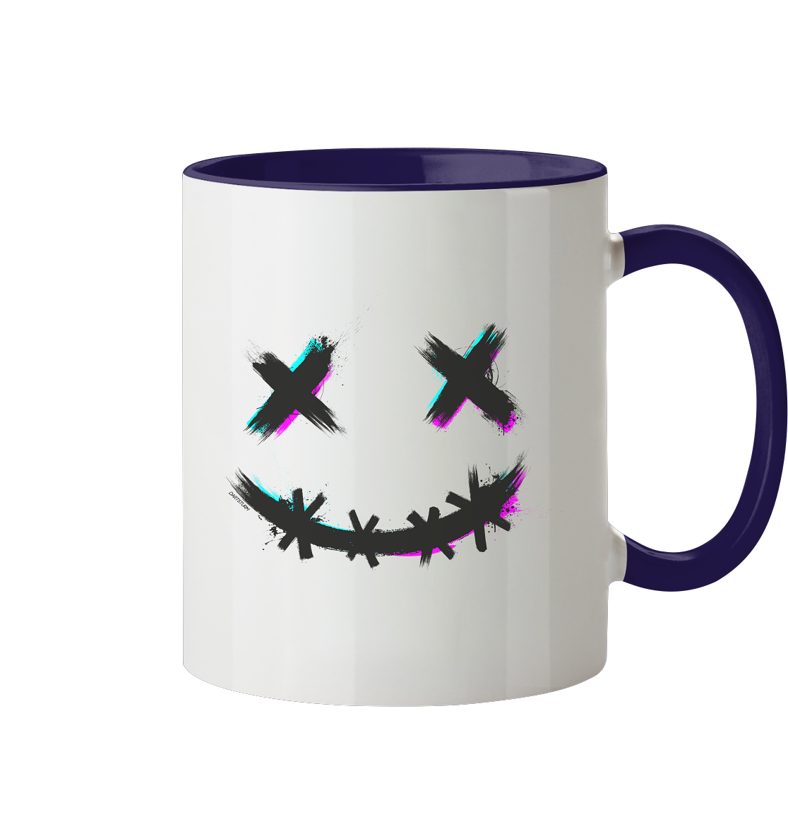 DartSturm - Scary Smile Schwarz - Tasse zweifarbig