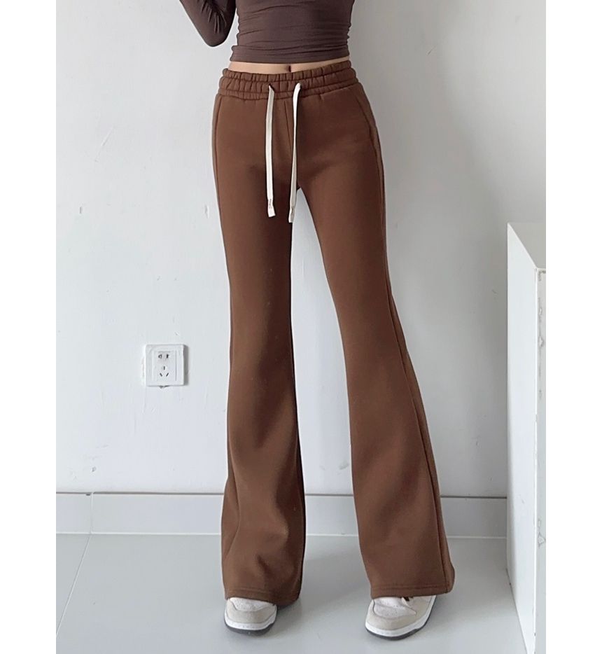 Ulark - High Rise Plain Flared Sweatpants