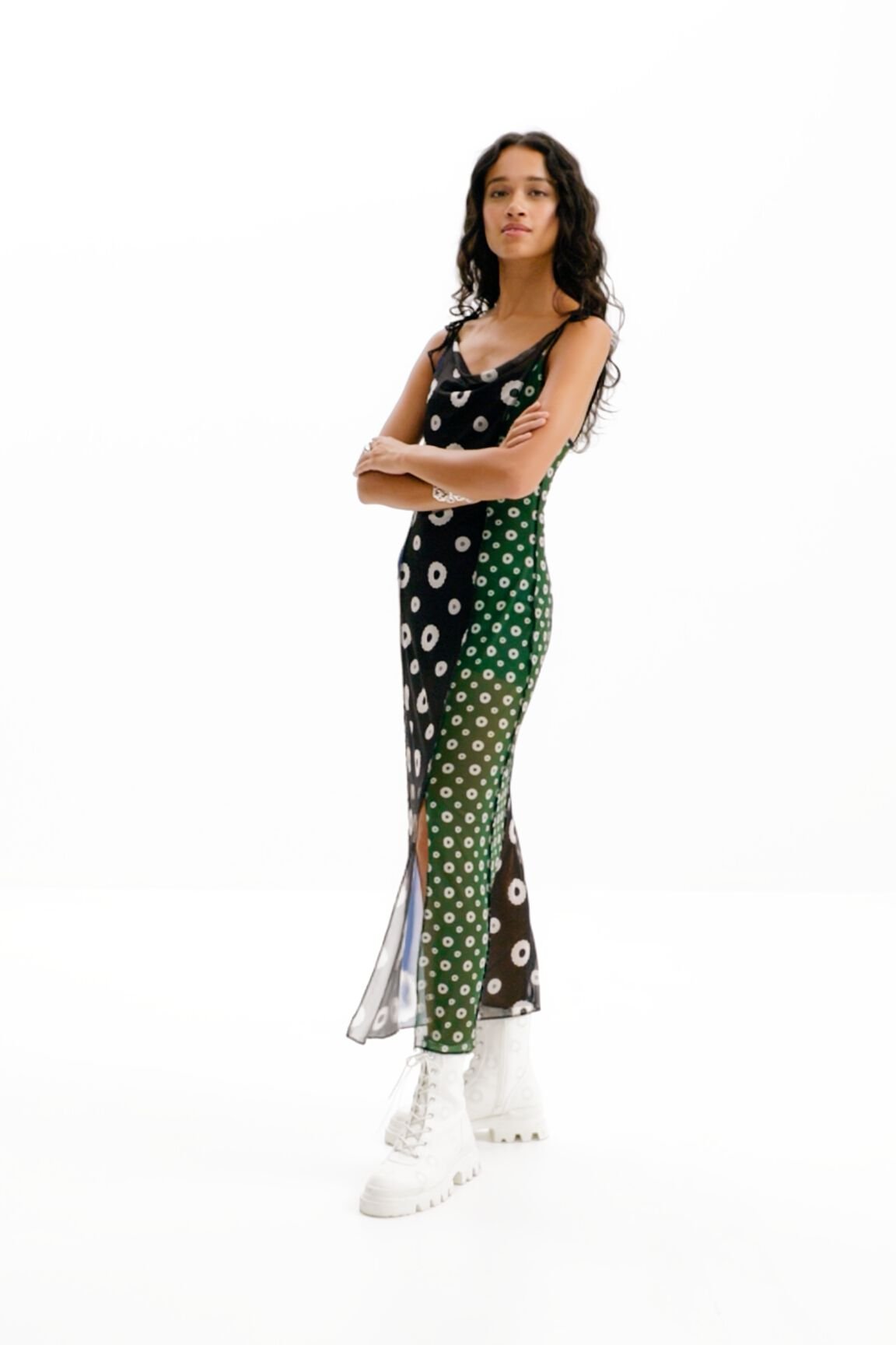 Robe midi nuisette géométrique