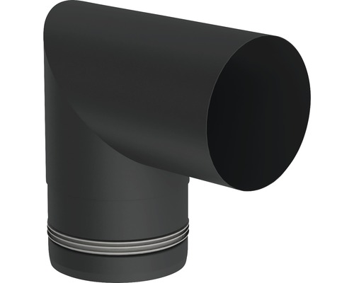 Pellet-Line kniehoek 90° stijf Ø 80mm zwart