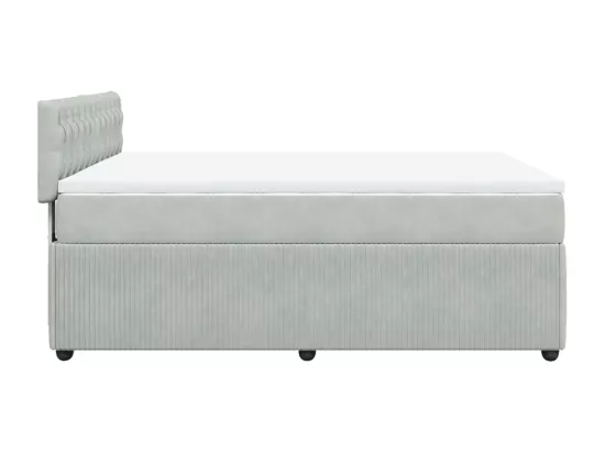 Sommier à lattes de lit et matelas Gris clair 140x190cm Velours