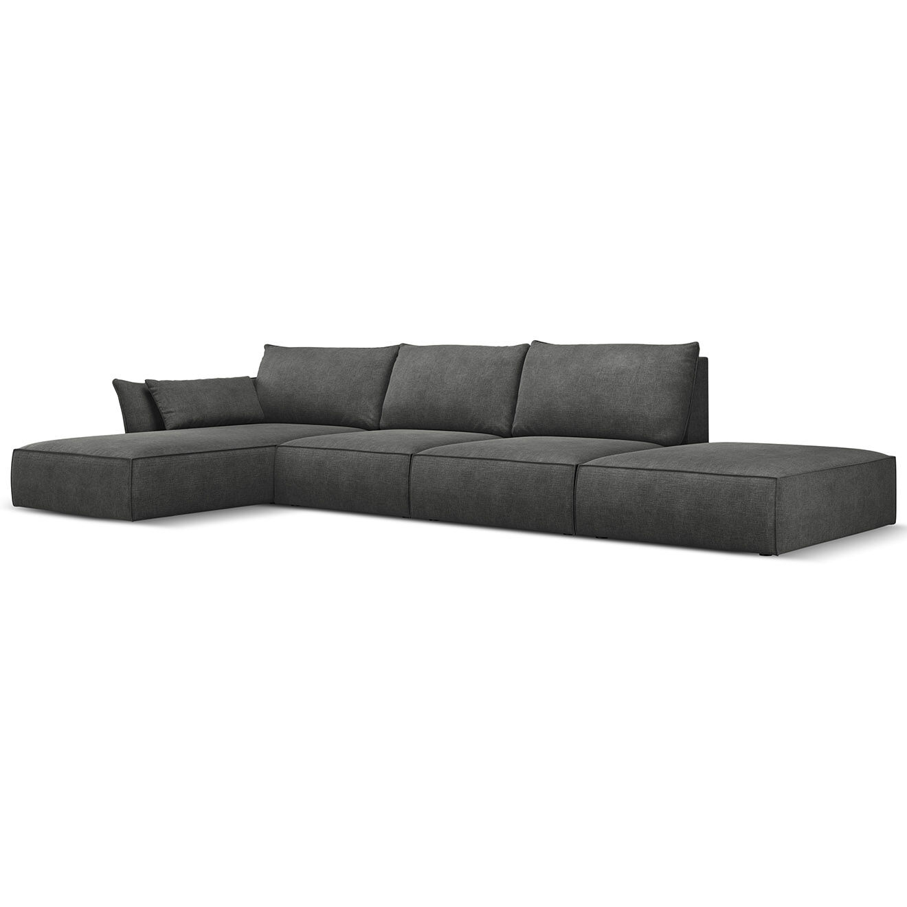 Mazzini Sofas Canapé D'Angle Gauche Vanda 5 Places 1 gris - 386x166x85 cm
