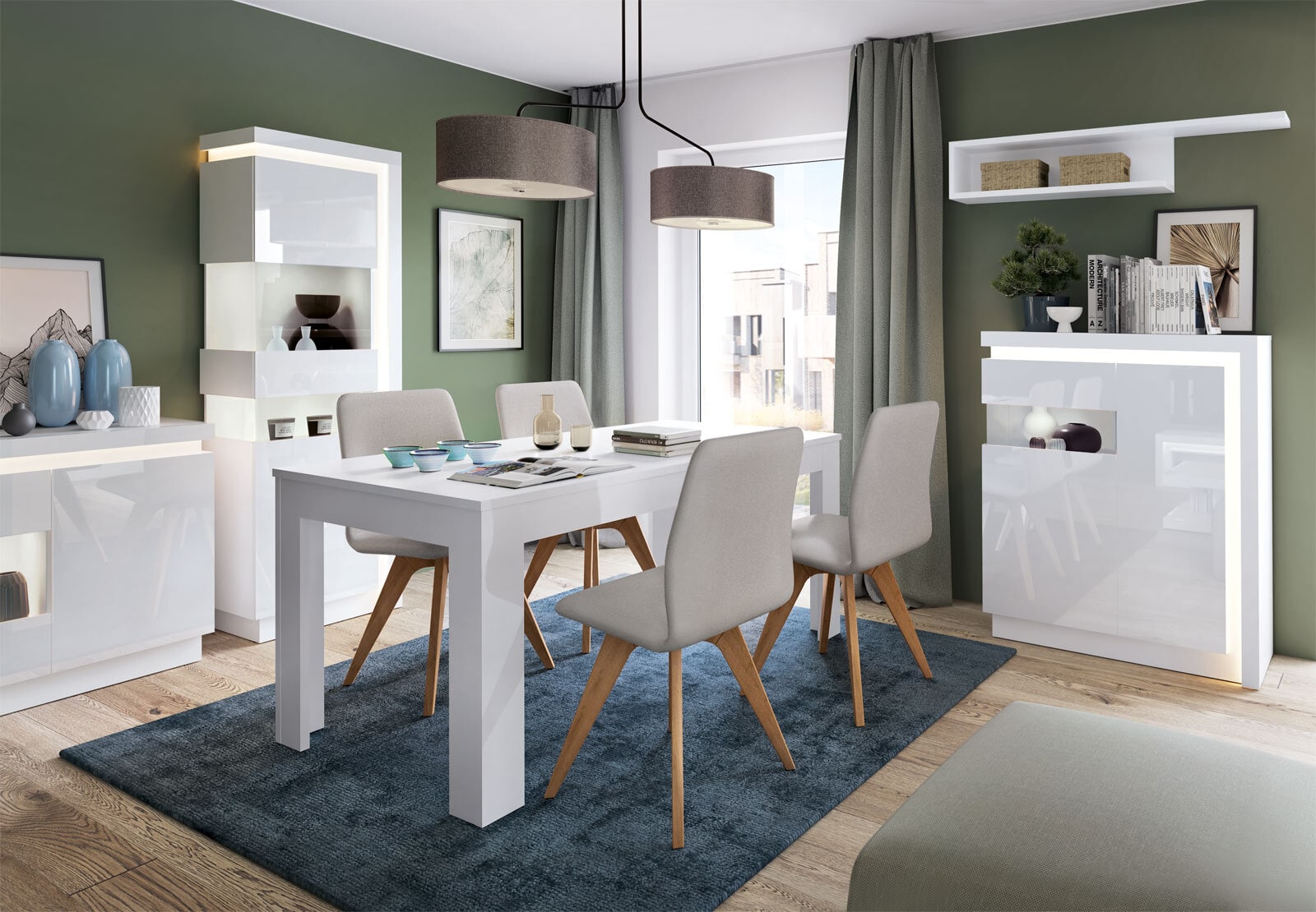 Esstisch LYON 90 - 180 x 90 cm Alpinweiß