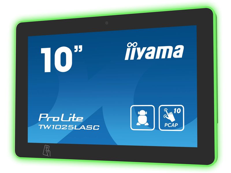 iiyama ProLite TW1025 lASC-B1PNR 10.1-Zoll-Touchscreen-Monitor mit kapazitivem Touch, Lautsprechern und RGB-Beleuchtung