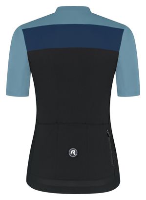 Maillot Manches Courtes Vélo Rogelli Core Block Noir/Bleu Femme