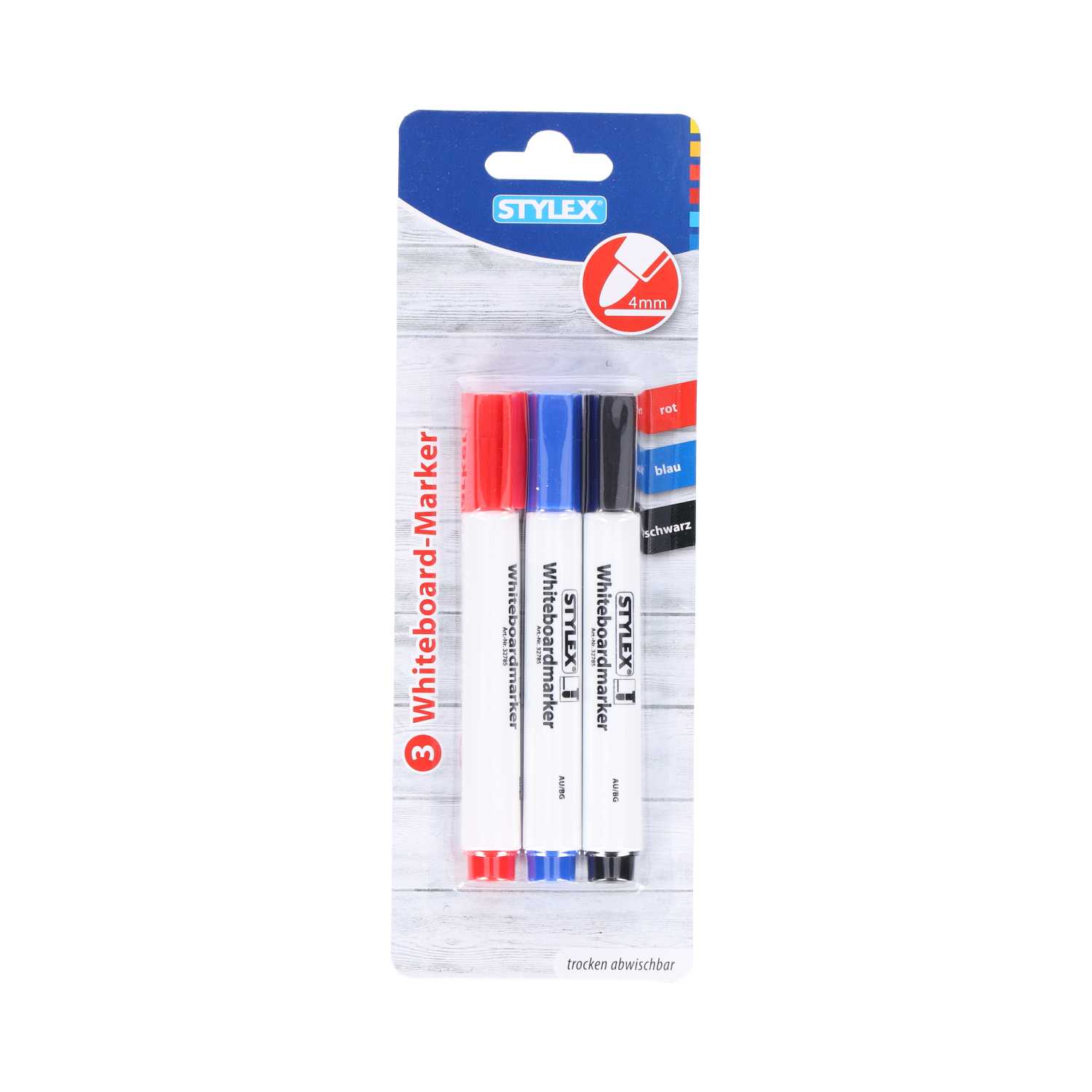 STYLEX® Whiteboard-Marker Strichstärke 4 mm 3er