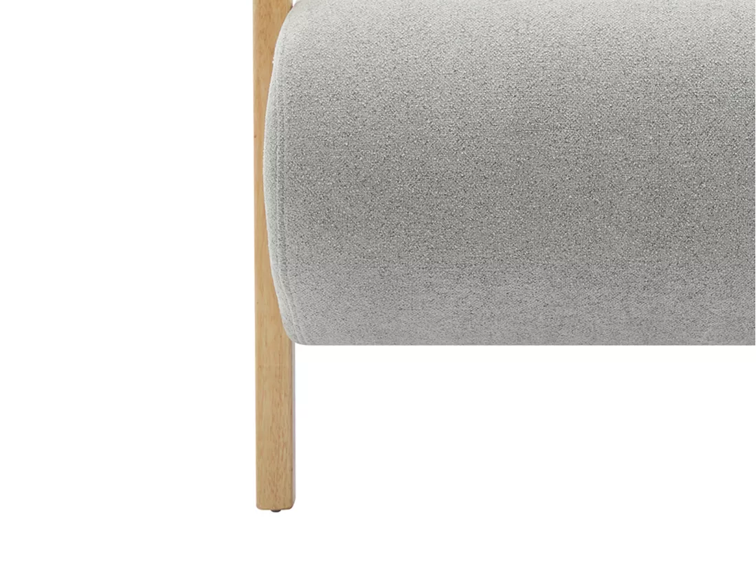 Fauteuil en tissu gris et bois JULOMO
