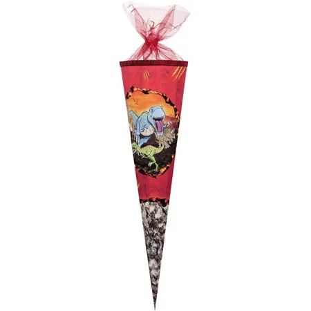Nestler Schultüte Dinowelt mit Sound 85cm, 12-eckig, Tüll/Textilborte