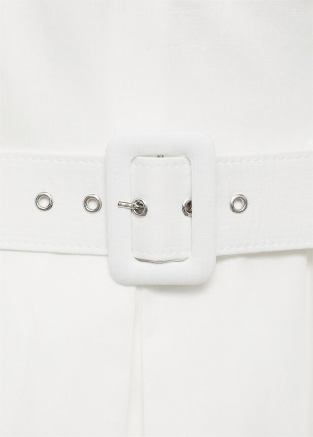 MANGO Dress with a belted neckline White