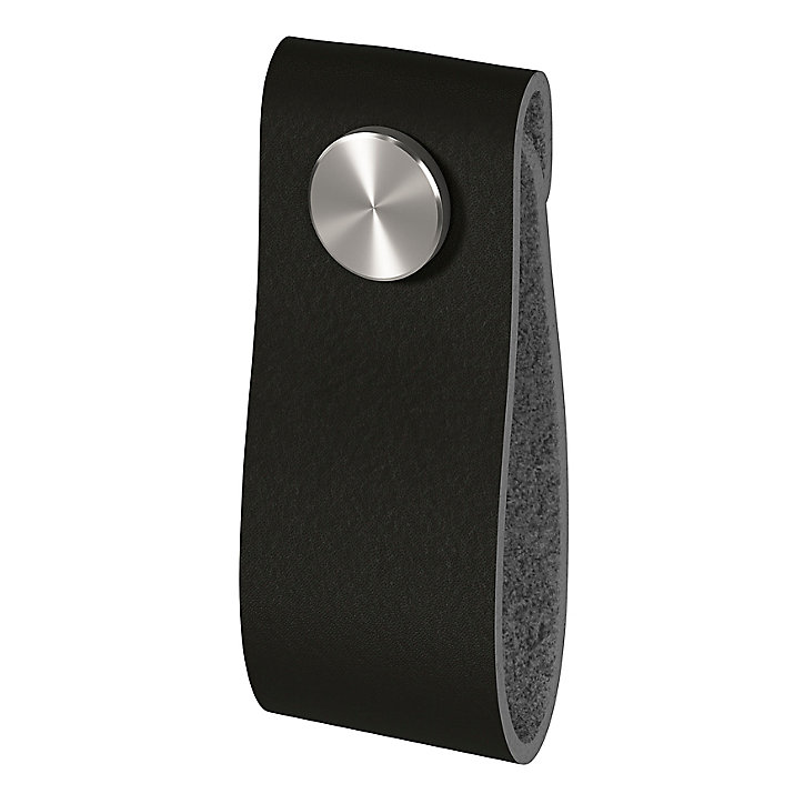 Bouton de meuble GoodHome Hezo noir l.2.6cm x h.6.4cm x p.1.8cm