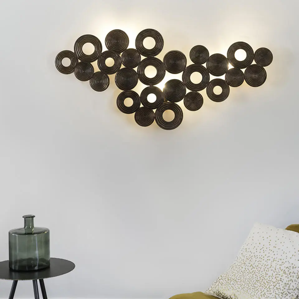 Qazqa wandlampen circles bruin e27