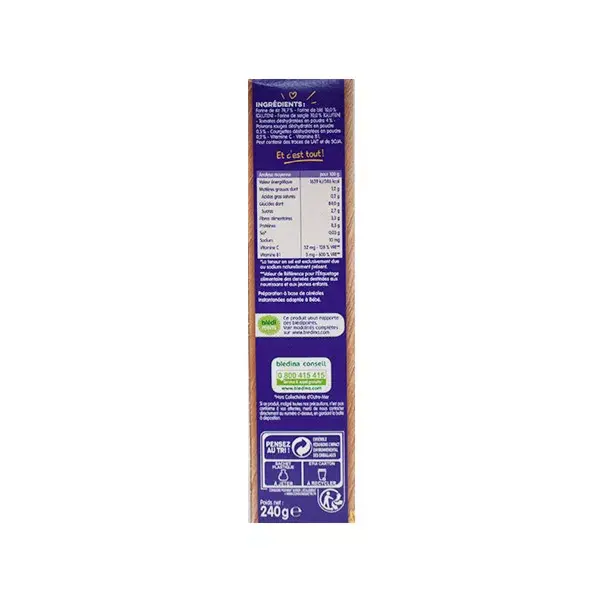 Blédina Blédiner Cereais e Vegetais Secos ao Sol +8m 240g