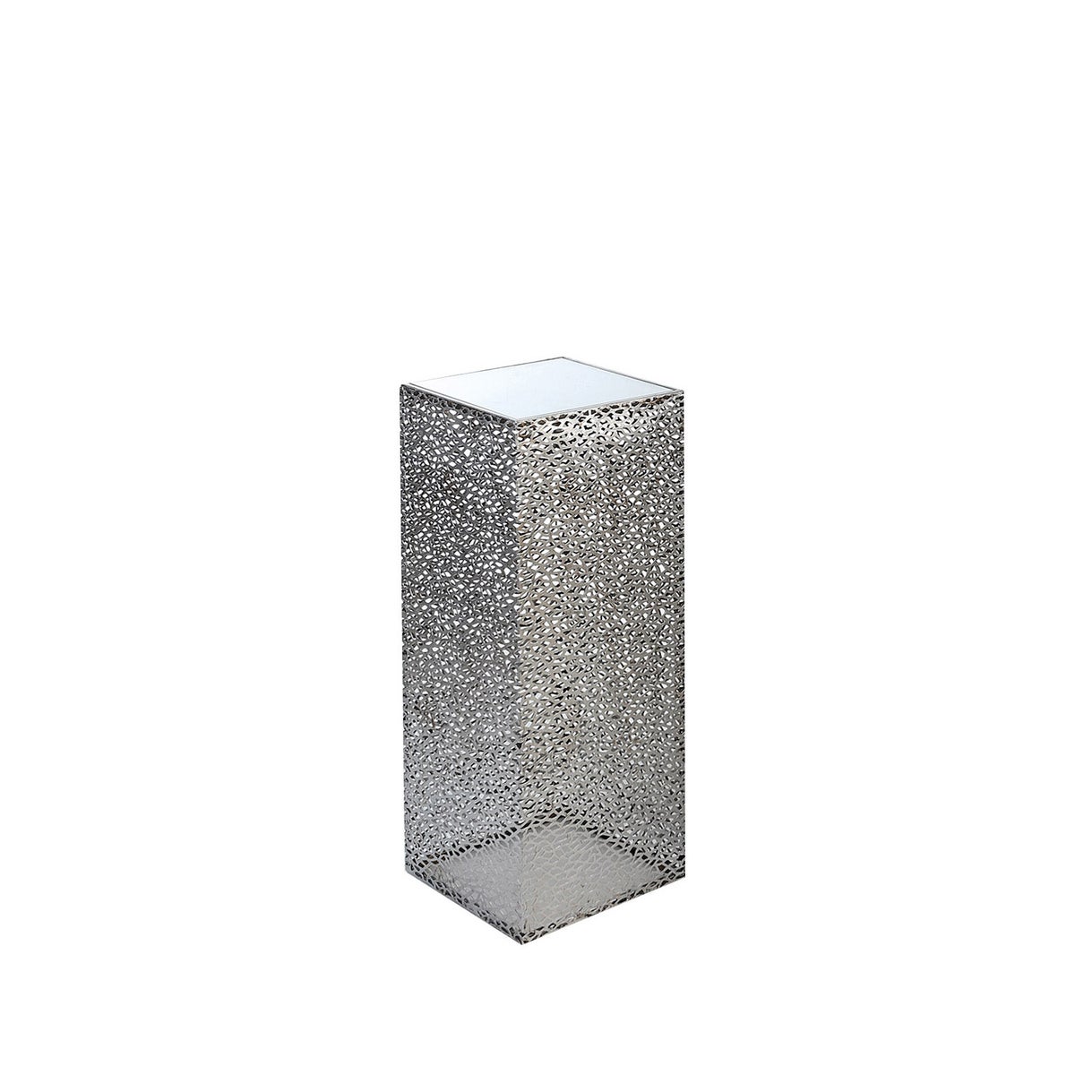 Gildenzuil, hoogte 70 cm, breedte 27 cm, zilverkleurig, glas, metaal
