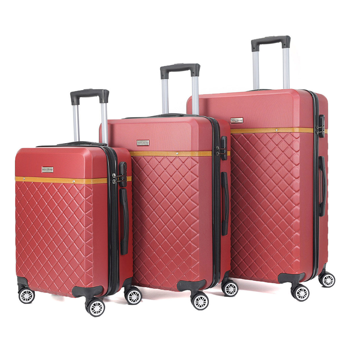 Maison Héritage 3 Valises 4 roues doubles Odeon 55/65/75 cm rouge bordeaux