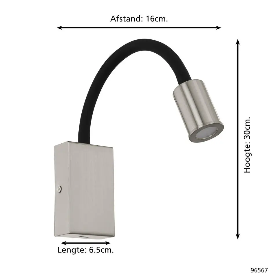 EGLOTazzoliWandlamp-LED-450lm-Nikkel-mat