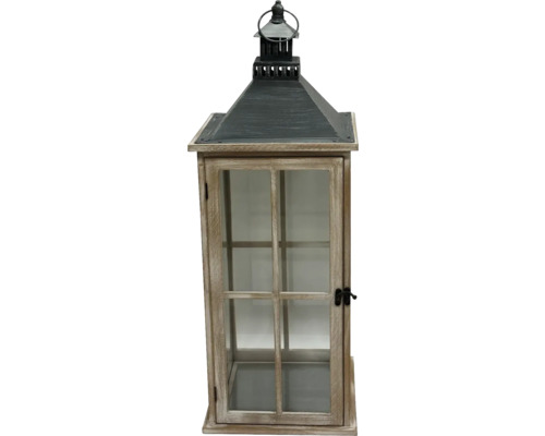 Lafiora lantaarn, 24 x 65 cm, ijzer, hout, natuurlijke afwerking