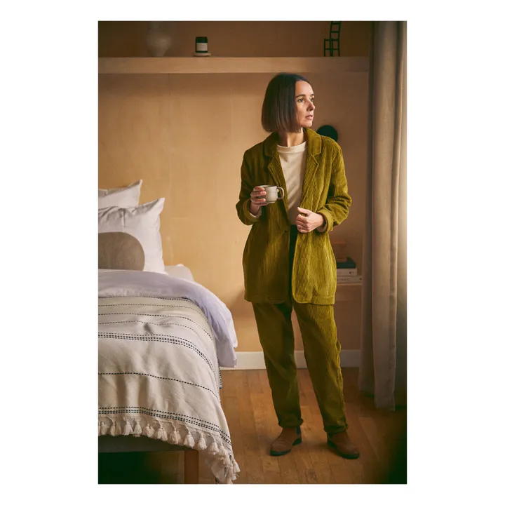 Poudre Organic Pantalon Velours Côtelé Coquelicot - Collection Adulte  | Vert kaki