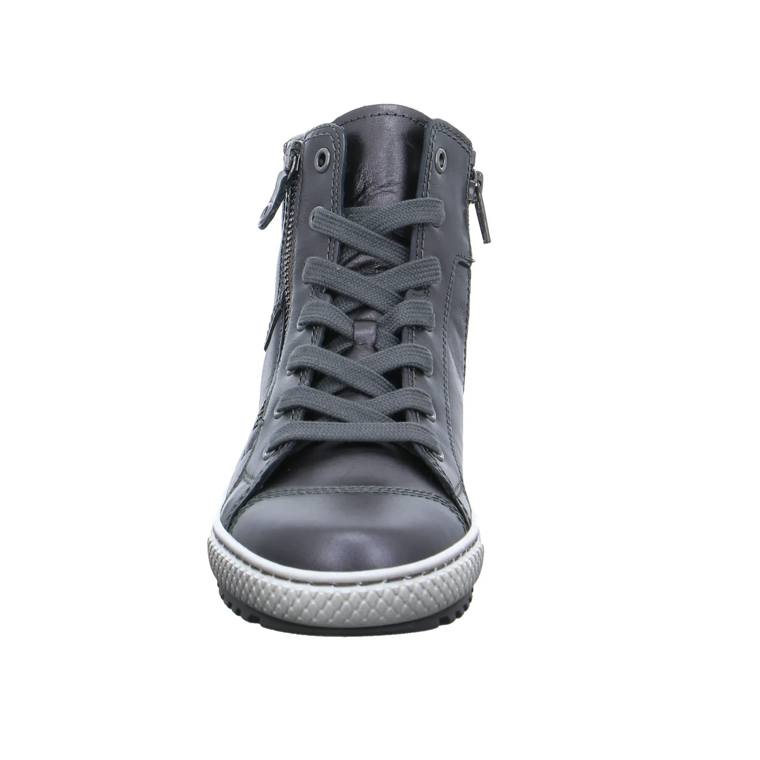 GABOR Mid Cut Sneaker Altsilber Leder  mit Wechselfussbett