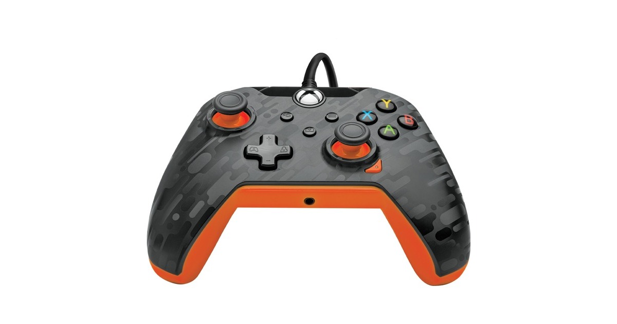 PDPWired Controller - Atomic Carbon  (Antraciet/oranje, Xbox Series X|S, Xbox One, PC)
