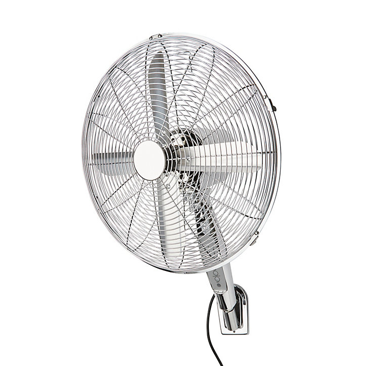 Ventilateur mural ZF-1602RW-2 oscillation à 86° 3 vitesses argent