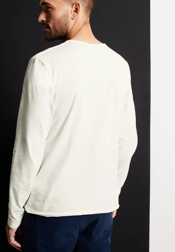Slub Langarmshirt  - broken white