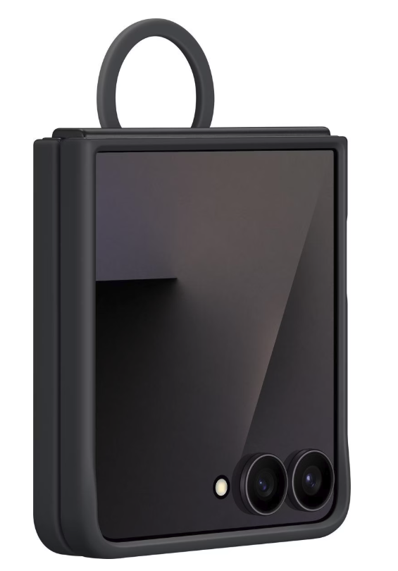 Galaxy Z Flip7 Silikon Cover Hülle mit Ring (EF-PF766TBEGWW) - Schwarz