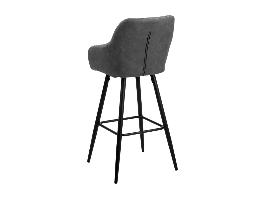 Lot de 2 chaises de bar DARIEN Gris