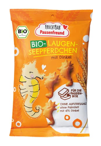 FruchtBar Pausenfreund BIO Laugen-Seepferdchen mit Dinkel