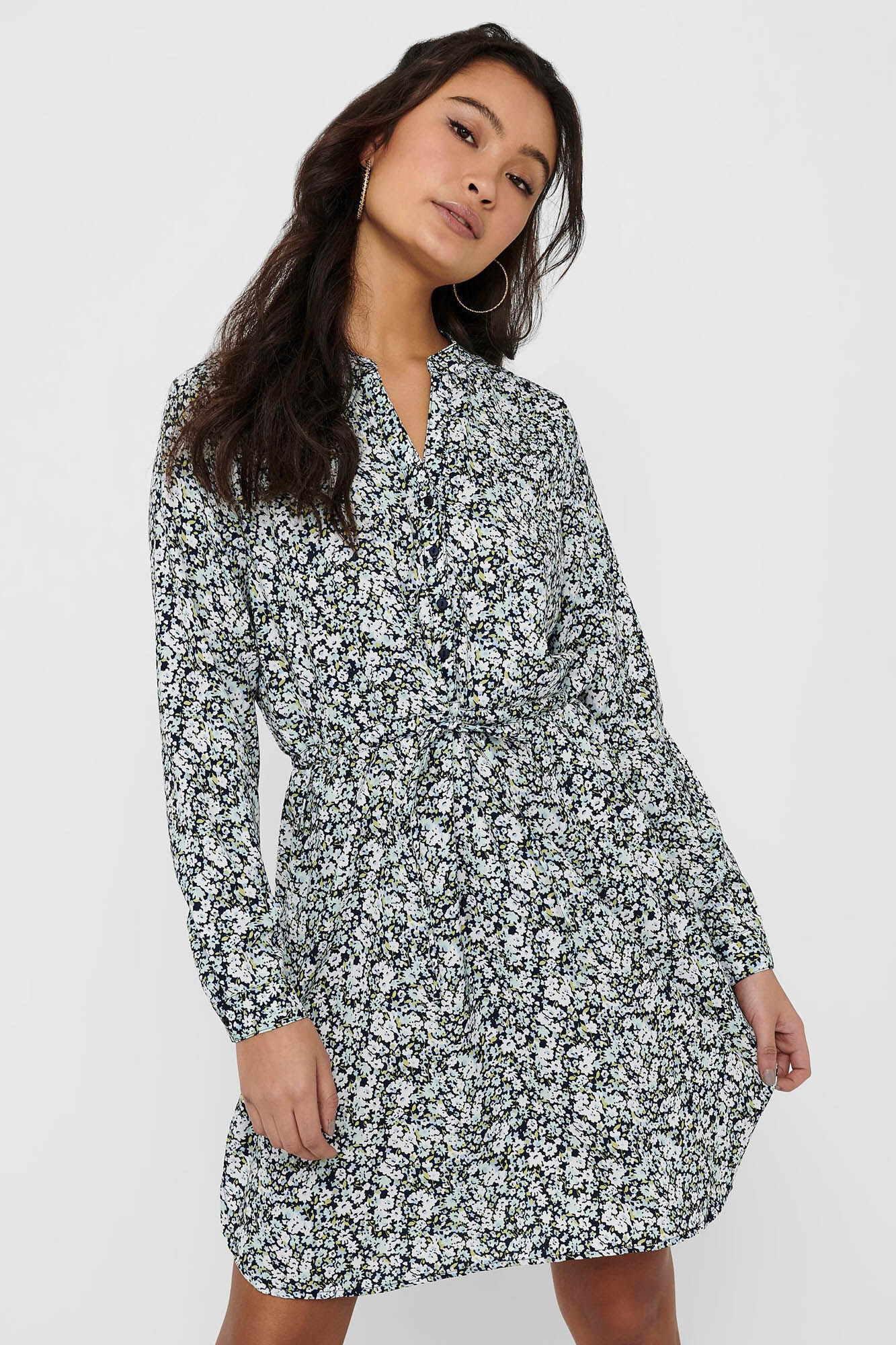 vestido camisa com botões