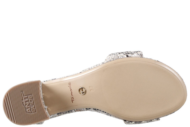 TAMARIS SANDAL PÅ HÆL MED SLANGESKINDS PRÆGNING