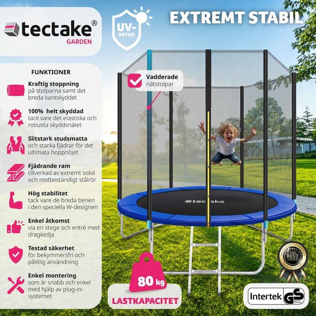 Trampolin med sikkerhedsnet