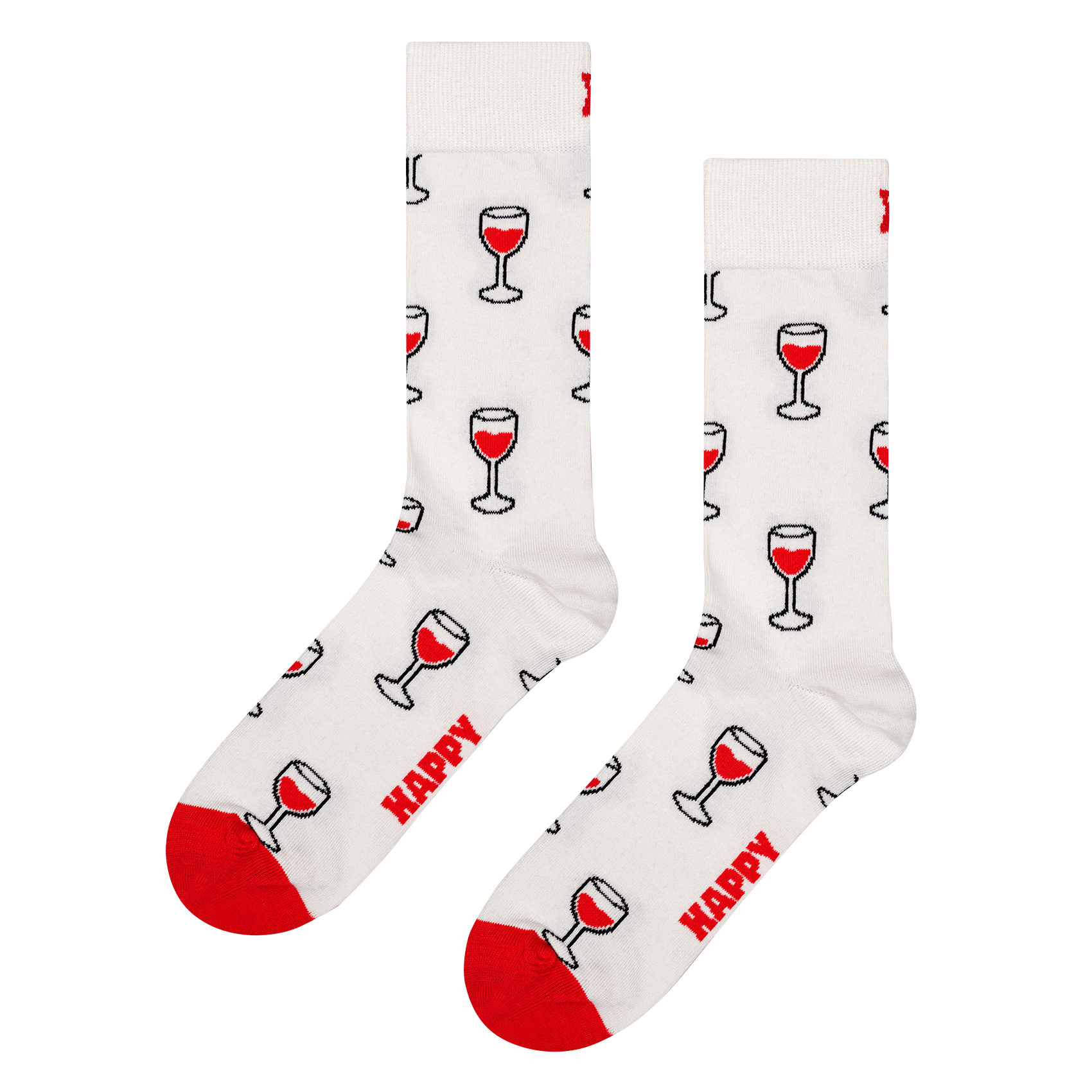 FRENCH EDITION WINE - Chaussettes hautes imprimées en coton mélangé | Blanc