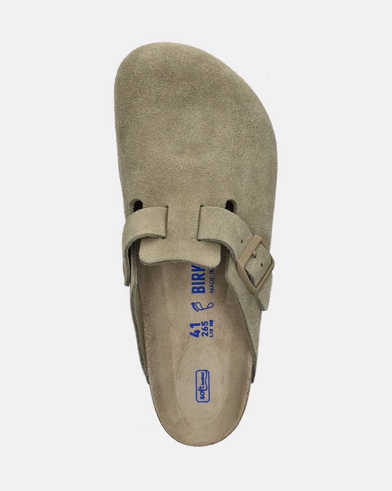 Birkenstock Boston Suède Sandalen  - bruin