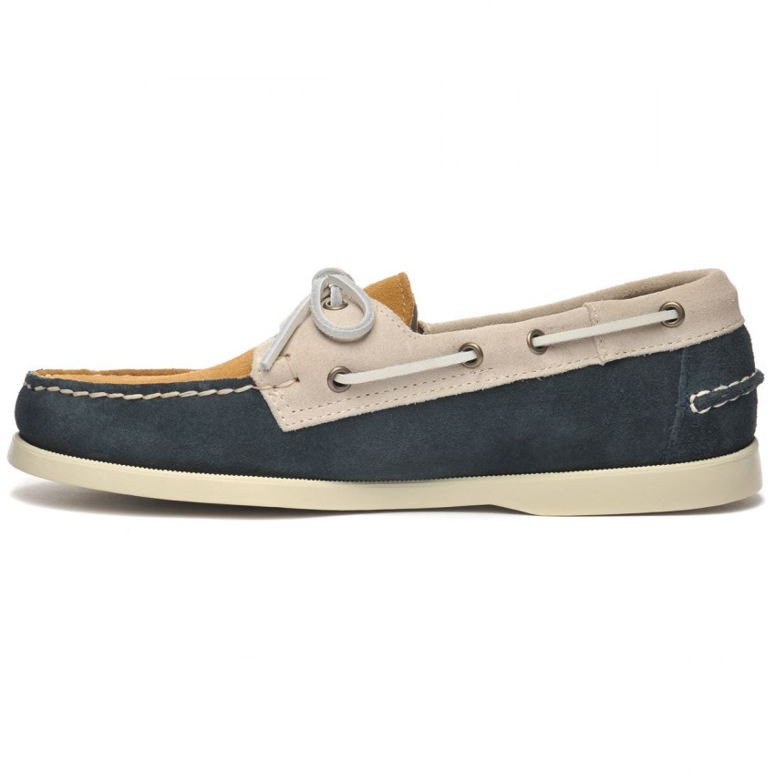 DOCKSIDES PORTLAND JIB NAVY PAPYRUS-Chaussures bateau pour homme en suede Navy- Papyrus