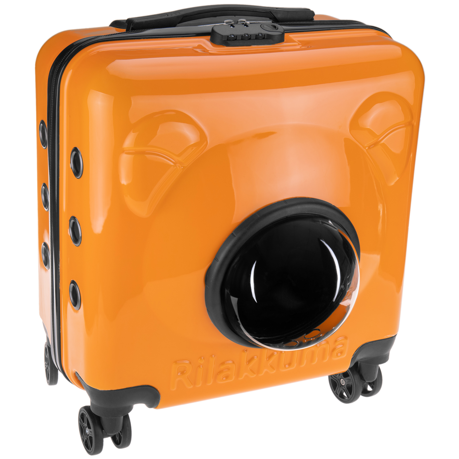 Caixa de transporte para animais de estimação, para cães e gatos, caixa de plástico rígido, laranja.