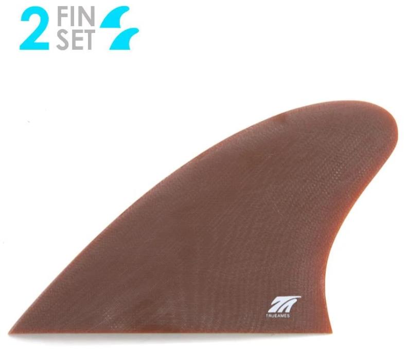 True Ames Fins Twin - Glass On - Hobie Fish Keel - Solid Fiberglass Blue