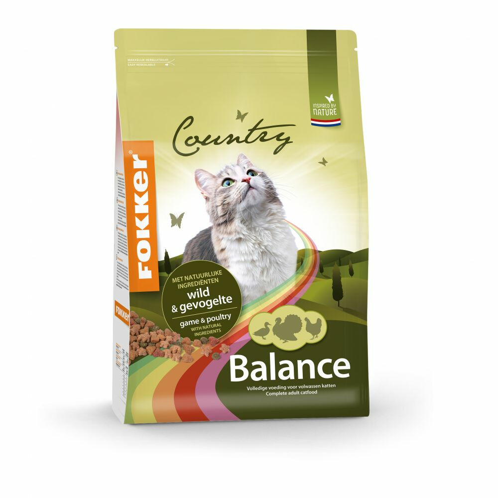Fokker Country Balance Kattenvoer Wild en Gevogelte10 kg